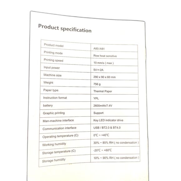 Aixiqee Thermal Portable Printer Wireless 4/A5/2/3/4 US Letter Legal NEW TESTED - Picture 5 of 8